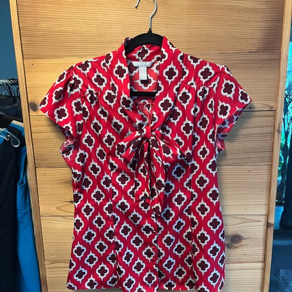 Banana Republic Dolman Sleeve Tie Front Blouse - L - Picture 3 of 5